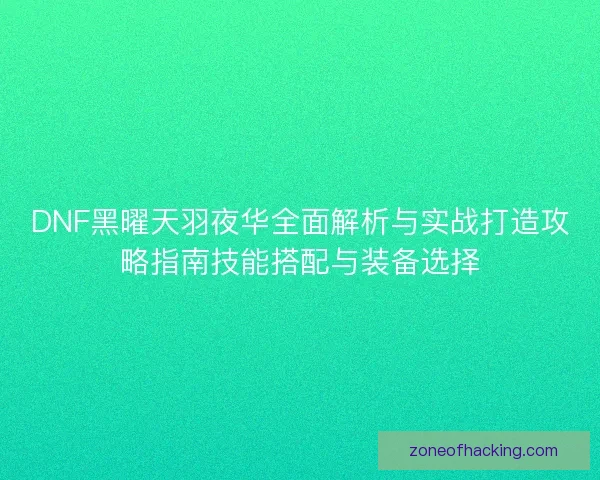 DNF黑曜天羽夜华全面解析与实战打造攻略指南技能搭配与装备选择